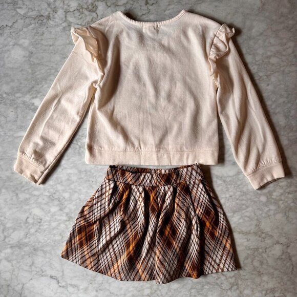 Btween Size 8 Fox Sequin Skirt + Cozy Sweater Set Fall Outfit Pumpkin Patch - Picture 2 of 8